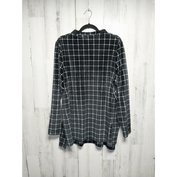 Land's End Women's 2X Black Check Soft Pullover - Picture 1 of 6